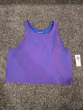Old Navy Purple and Blue Striped Crop Tank